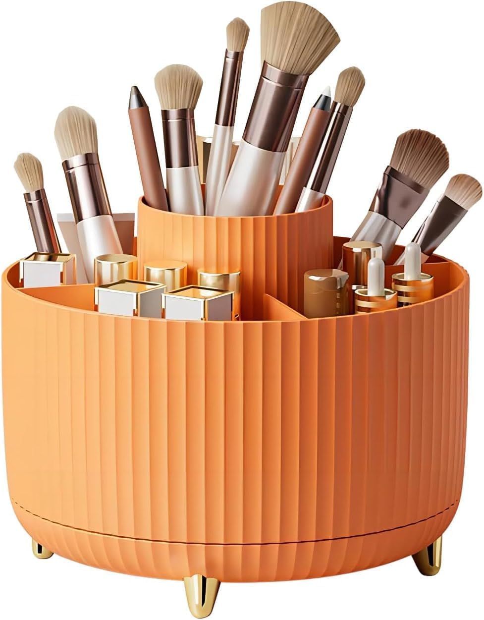 360° Luxe Rotating Makeup Organizer – Declutter & Display in Style